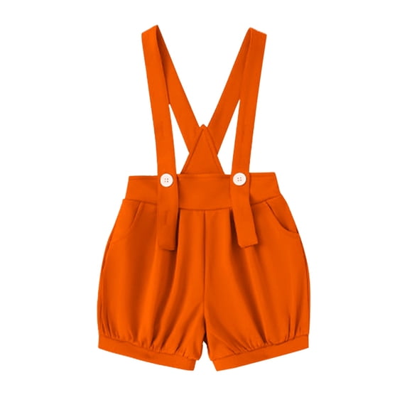 Mercatoo Boy Girl Cotton Shortsall Casual Adjustable Strap Summer Overalls Shorts Kid Sleeveless Loose 𝐑omper Soft Short Pants Pocket