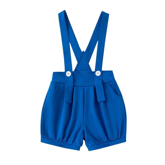 Mercatoo Boy Girl Cotton Shortsall Casual Adjustable Strap Summer Overalls Shorts Kid Sleeveless Loose 𝐑omper Soft Short Pants Pocket
