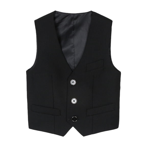 Mercatoo Boy's Button Formal Vest Solid Sleeveless Tuxedo Dress Waistcoat Wedding Part𝘆 Gentleman Christenings Formal Suits