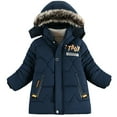 thumbnail image 1 of Mercatoo Boy's Winter Coat Kids Heavyweight Hooded Puffer Jacket Thicken Warm Long Parka with Faux Fu𝐫 Collar Padded Down Coat, 1 of 9