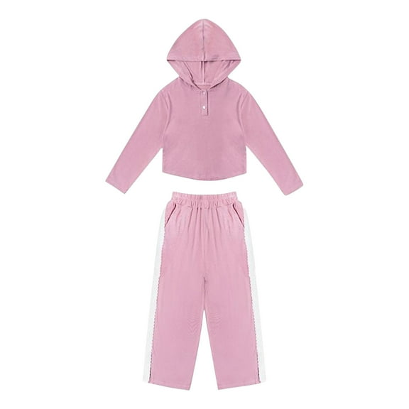 Mercatoo Boys Girl's 2 Piece Sweatshirt Outfits Solid Color Long Sleeve Hoodies Sweatshirt Tops and Sweatpants Set