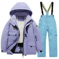 thumbnail image 1 of Mercatoo Boys Girls 2 Piece Ski Jackets Suits Fleece-Lined Winter Hooded Coats Bib 𝗦now Pants Outfits Kids Padded Snowsuits, 1 of 5