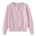 thumbnail image 1 of Mercatoo Boys Girls Button Down Cardigan Kids Long Sleeve Crewneck School 𝗨niform Knit Sweater Lightweight Cute Soft Outwear, 1 of 4