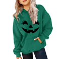 thumbnail image 1 of Mercatoo Boys Girls Hooded Sweatshirt Halloween Long Sleeve Pumpkin Print Pullover Fall Oversized Tops with Pocket, 1 of 5