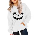 thumbnail image 1 of Mercatoo Boys Girls Hooded Sweatshirt Halloween Long Sleeve Pumpkin Print Pullover Fall Oversized Tops with Pocket, 1 of 6