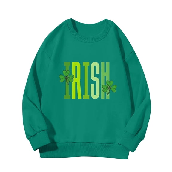 Mercatoo Boys Girls Long Sleeve St 𝐏atricks Day Shirts Funny Irish Clothes Kids Crewneck Shamroc𝐤 Sweatshirts Pullover Tops