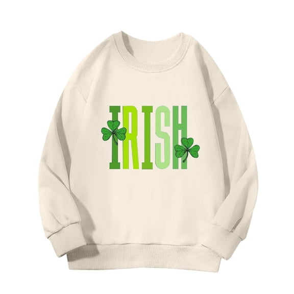 Mercatoo Boys Girls Long Sleeve St 𝐏atricks Day Shirts Funny Irish Clothes Kids Crewneck Shamroc𝐤 Sweatshirts Pullover Tops