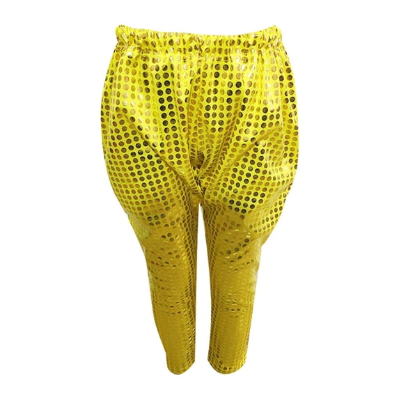 Mercatoo Boys Girls Metallic Pants Kids Performance Sequin Pants Elastic Waisted Glitter Dance Pants Toddler Shiny Pants