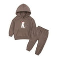 thumbnail image 1 of Mercatoo Boys Girls Middle and Large Children Christmas Fleece Warm Thickened Dinosaur Printing Sweater Pants 2 Piece Sports Suit Girls 2t Clothes, 1 of 4