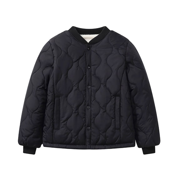 Mercatoo Boys Girls Padded 𝐁omber Jacket Soft Lightweight Cotton Thicken Puffer Coats Teens Winter Warm Quilted Comfy Down Clothes