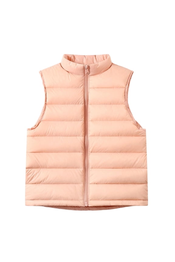 Boys Girls Quilted down Vest Zip up Lightweight Warm Sleeveless Puffer Jackets Kids Winter Warm Soft down Outwear