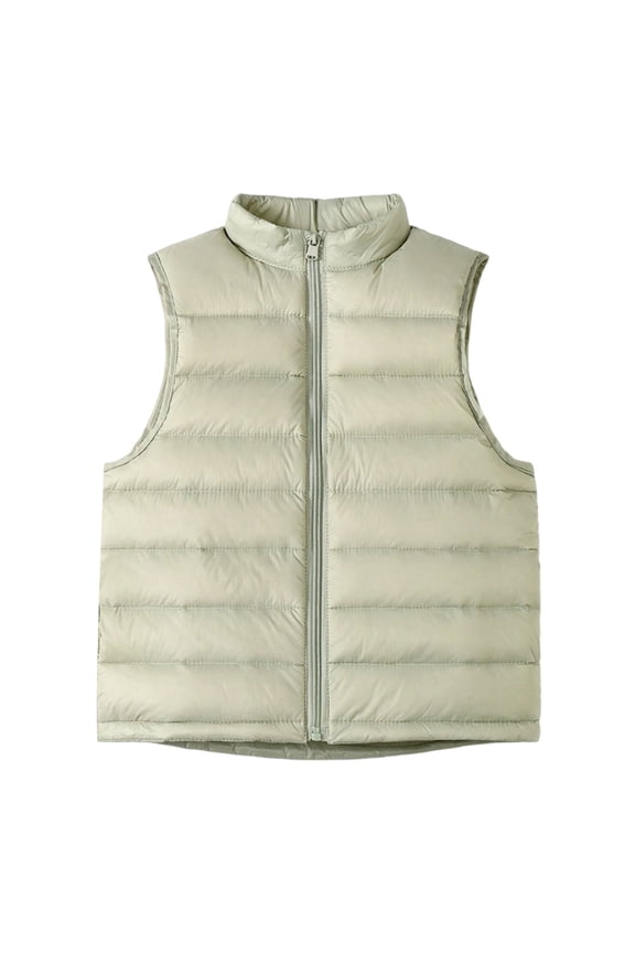 Boys Girls Quilted down Vest Zip up Lightweight Warm Sleeveless Puffer Jackets Kids Winter Warm Soft down Outwear