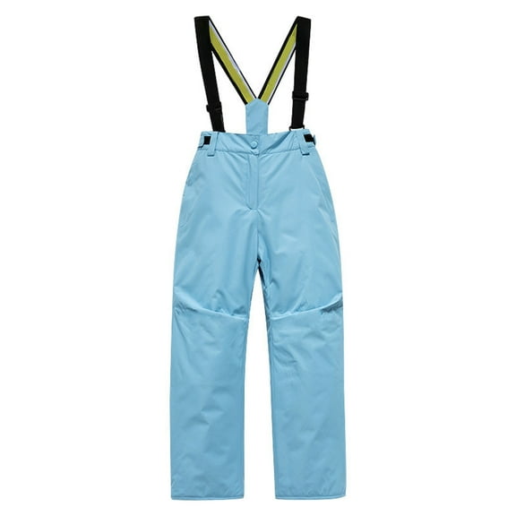 Mercatoo Boys Girls Ski Bib 𝐒no𝐰 Pants Kids Straight Elastic Waist 𝐖aterproof Windproof Thick Solid Overalls Adjustable Strap