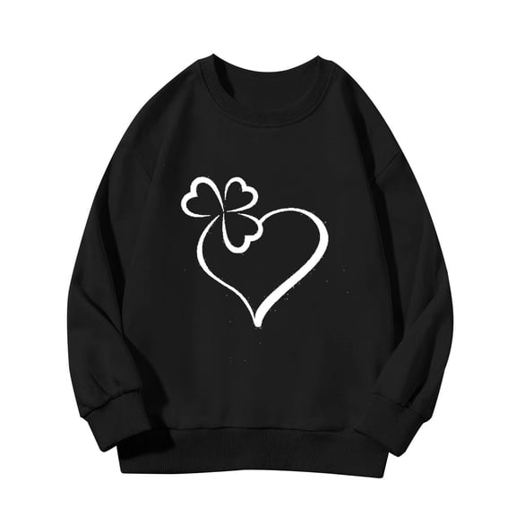 Mercatoo Boys Girls St 𝐏atricks Day Sweatshirt Clothes Toddler Crewneck Long Sleeve Pullover Kids Irish Cloverss Shirt Tops