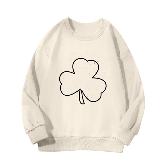 Mercatoo Boys Girls St 𝐏atricks Day Sweatshirt Toddler Cloverss Sweater Shirts Long Sleeve Pullover Tops Kids Sweatshirts