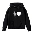 thumbnail image 1 of Mercatoo Boys Girls Sweatshirts Hoodies Kids Valentines Day Outfit Graphic Sweatshirt Long Sleeve Hooded Pullover Tops Clothes, 1 of 3