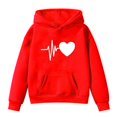 thumbnail image 1 of Mercatoo Boys Girls Sweatshirts Hoodies Kids Valentines Day Outfit Graphic Sweatshirt Long Sleeve Hooded Pullover Tops Clothes, 1 of 3