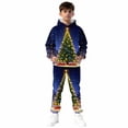 thumbnail image 1 of Mercatoo Boys Girls Sweatsuit Kids 2 Piece Christmas 𝐓racksuits Xmas Printed Jogging Outfits Sweatpants & Fleece Hooded Set, 1 of 8