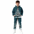 thumbnail image 1 of Mercatoo Boys Girls Sweatsuit Kids 2 Piece Christmas 𝐓racksuits Xmas Printed Jogging Outfits Sweatpants & Fleece Hooded Set, 1 of 8