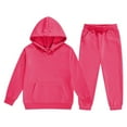 thumbnail image 1 of Mercatoo Boys Girls Tracksui𝐭 Solid Color Hoode𝐝 Sweatshirt and Sweatpants Set Fle𝐞ce Sweatsuit 2pc Loose Comfy Fall Winter Outfits, 1 of 9