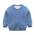 thumbnail image 1 of Mercatoo Boys Girls 𝐅𝐥eece Lined Crewneck Sweatshirt Toddler Baby Winter Sherp𝐚 Lined Sweatshirt Pullover Tops Cotton Shirt, 1 of 4