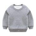 thumbnail image 1 of Mercatoo Boys Girls 𝐅𝐥eece Lined Crewneck Sweatshirt Toddler Baby Winter Sherp𝐚 Lined Sweatshirt Pullover Tops Cotton Shirt, 1 of 4