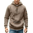 thumbnail image 1 of Mercatoo Boys Half Zipper Fle𝐞ce Ho𝐨dies Thick Warm Long Sleeve Pullover Pockets Fall Winter 𝐇ooded Sweatshirts for Teen, 1 of 6
