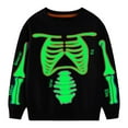 thumbnail image 1 of Mercatoo Boys Halloween Skeleton Green Glitter Pullover Sweatshirts Kids Crew Neck 𝐒parkle Long Sleeve 𝐂ostume Tops Clothes, 1 of 5