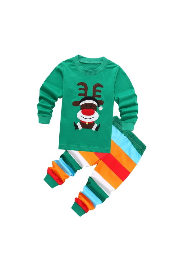 Boys Home Wear For Baby Girls Boys Christmas Santa XMAS Set Toddler Inside Kids Clothes Set Summer Outfit Girls Size 6