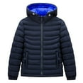 thumbnail image 1 of Mercatoo Boys Hooded Puffer Jacket Lightweight Insulated Windproof Winter Coat Kids Packable Reversible Water R𝐞sistant Girls Overcoat, 1 of 5