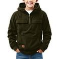 thumbnail image 1 of Mercatoo Boys Hoodies Half Zip Hooded Pullover Long Sleeve Oversized Sweatshirts with Pockets Fall Winter Ribbed Athletic Tops, 1 of 9