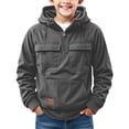 thumbnail image 1 of Mercatoo Boys Hoodies Half Zip Hooded Pullover Long Sleeve Oversized Sweatshirts with Pockets Fall Winter Ribbed Athletic Tops, 1 of 9