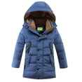 thumbnail image 1 of Mercatoo Boys Long Rain Jackets Winter Padded Fleece Hood Puffer Coats Kids Outdoor Hiking Insulated Zipper Pockets Outwear, 1 of 7
