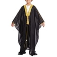thumbnail image 1 of Mercatoo Boys Muslim Robe Thobe Arab Long Sleeve Button Tassel Kaftan 𝐈slamic Prayer Clothes with Pocket Kids Casual Robe, 1 of 9
