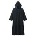 thumbnail image 1 of Mercatoo Boys Muslim Thobe Full Length Long Sleeve Zipper Solid Hooded Islami1 Ramadan Kaftan Robes Kids Soft Prayer Arabic Abaya, 1 of 8