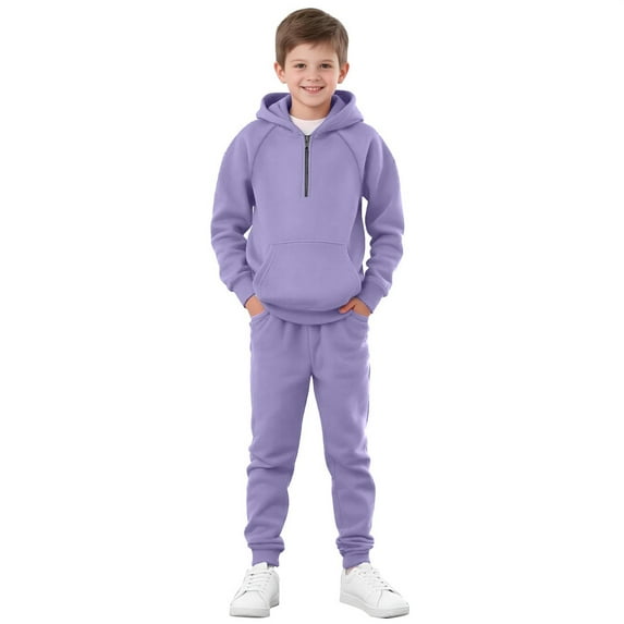 Mercatoo Boys Sweatsuit Set 2 Piece Quarter Zipper Hoodies Pullover Sweatshirts Athletic Joggers Teen 𝐓racksuit Pants Sets