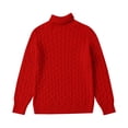 thumbnail image 1 of Mercatoo Cable Knit Turtleneck Sweater for Girls Long Sleeve Comfy Solid Pullover Shirt Kids Fall Winter Warm Soft Tops, 1 of 7