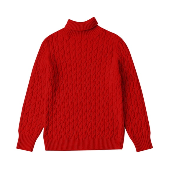 Mercatoo Cable Knit Turtleneck Sweater for Girls Long Sleeve Comfy Solid Pullover Shirt Kids Fall Winter Warm Soft Tops