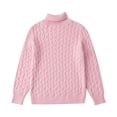 thumbnail image 1 of Mercatoo Cable Knit Turtleneck Sweater for Girls Long Sleeve Comfy Solid Pullover Shirt Kids Fall Winter Warm Soft Tops, 1 of 7