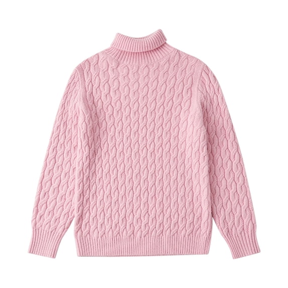 Mercatoo Cable Knit Turtleneck Sweater for Girls Long Sleeve Comfy Solid Pullover Shirt Kids Fall Winter Warm Soft Tops