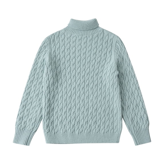 Mercatoo Cable Knit Turtleneck Sweater for Girls Long Sleeve Comfy Solid Pullover Shirt Kids Fall Winter Warm Soft Tops