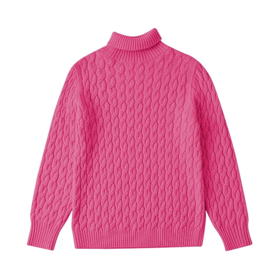 Mercatoo Cable Knit Turtleneck Sweater for Girls Long Sleeve Comfy Solid Pullover Shirt Kids Fall Winter Warm Soft Tops