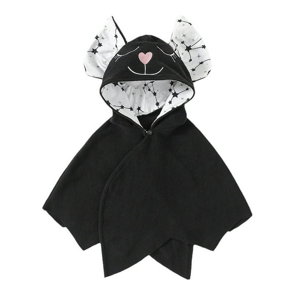 Mercatoo Children Cute Halloween Wearable Blanket Ho𝐨die Devil Bat Hooded Blanket Long Winter Coat Cloak Wrap for Toddler