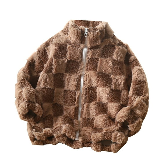 Mercatoo Children's Coat Autumn And Winter Cardigan Thickened Top Zipper Stand Collar Large Children's And Girls' Baby Clothes
