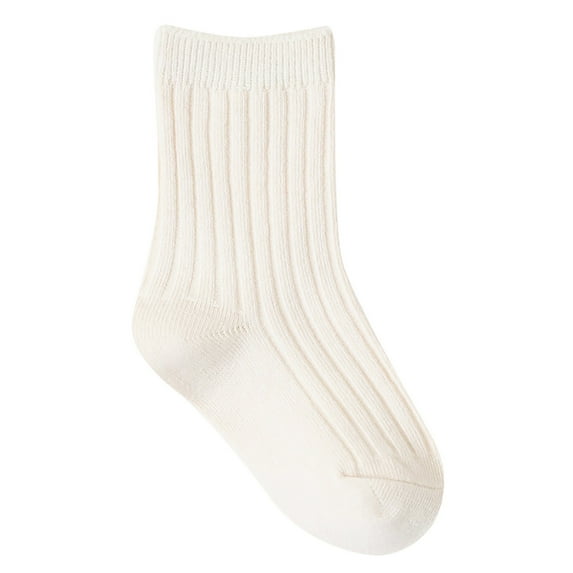 Mercatoo Children's Socks Candy Colored Double Needle Baby Mid Calf Socks Fashionable Children's Solid Color Socks