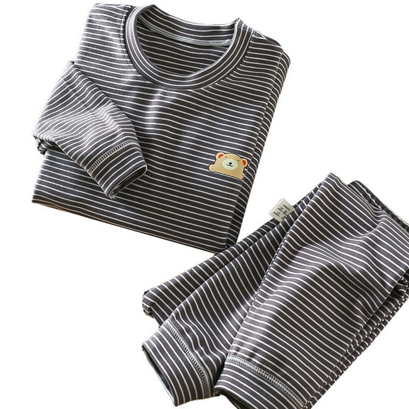 Mercatoo Children's Velvet Set Warm Heating Autumn Winter Pyjamas Children's Base Thickened Ribbing Baby Girl Clothes