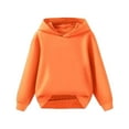 thumbnail image 1 of Mercatoo Childrens Youth Cotton Ho𝐨die with Pockets Solid Fall Winter Loose Fit Hooded Sweatshirts Long Sleeve Pullover Tops, 1 of 4