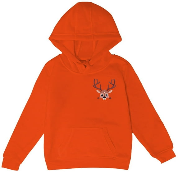 Mercatoo Christmas Deer Print Hoodie Foreign Trade Autumn and Winter Leisure Loose Kids Unisex Casual Sweatshirt Activewear