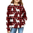 thumbnail image 1 of Mercatoo Christmas Waffl1 Hoodie Girls Cute Santa Clau1 Snowman El1 Print Hooded Sweater Winter Oversized Funny Sweatshirt, 1 of 7