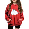 thumbnail image 1 of Mercatoo Cute Bunny Graphic Hoodies for Girls Trendy Oversized Hooded Sweatshirts Pockets Kids Long Sleeve Pullover Hoodie, 1 of 3